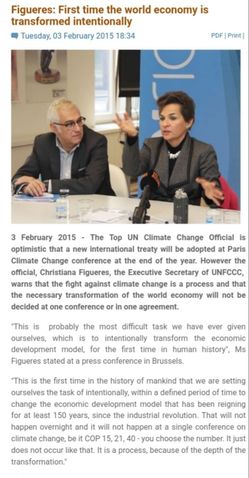 192) Christiana Figueres was one of the co-authors of the Paris Accord and a member of the UNFCCC. When she spoke of changing the world's economic model, she meant away from free-market capitalism and towards a one world socialist government.