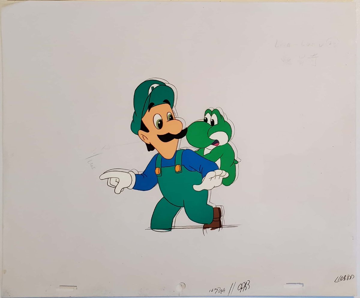 wetzelmation's tweet photo. Super Mario World: Episode 13 "Mama Luigi" animation cel of Luigi and Baby Yoshi
#animation #animationcel #celanimation #traditionalanimation  #productionart #supermario #marioworld #nintendo #dic #dicanimation #videogames #luigi #yoshi #mamaluigi #mario https://t.co/FT16lQCaIJ