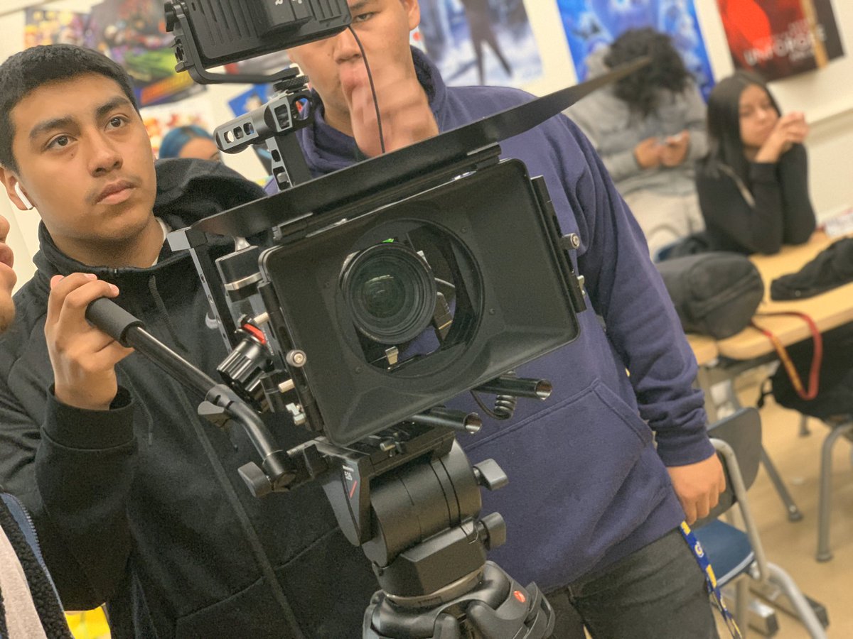 VOCESmagnet's tweet photo. VOCES magnet Students with the school promo video for our new school....our awesome Principal Mr. Climaco @Kelly4LASchools @LDNESchools @AustinLASchools @KellyGonez https://t.co/Je29ObqGiU