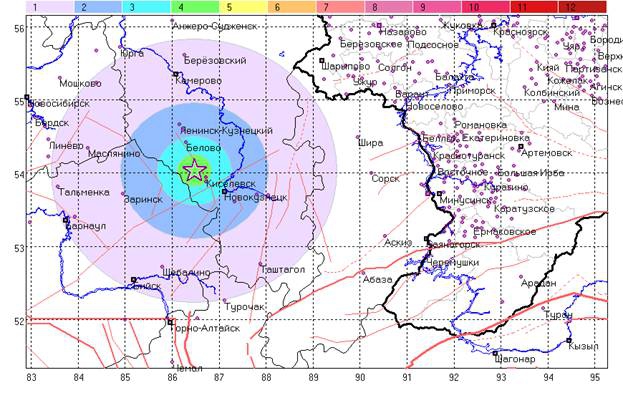 Умеренное землетрясение Кемеровская область Магнитуда: 3.7 Произошло: 26.02.2020 в 14:41:19 (по Красноярску)