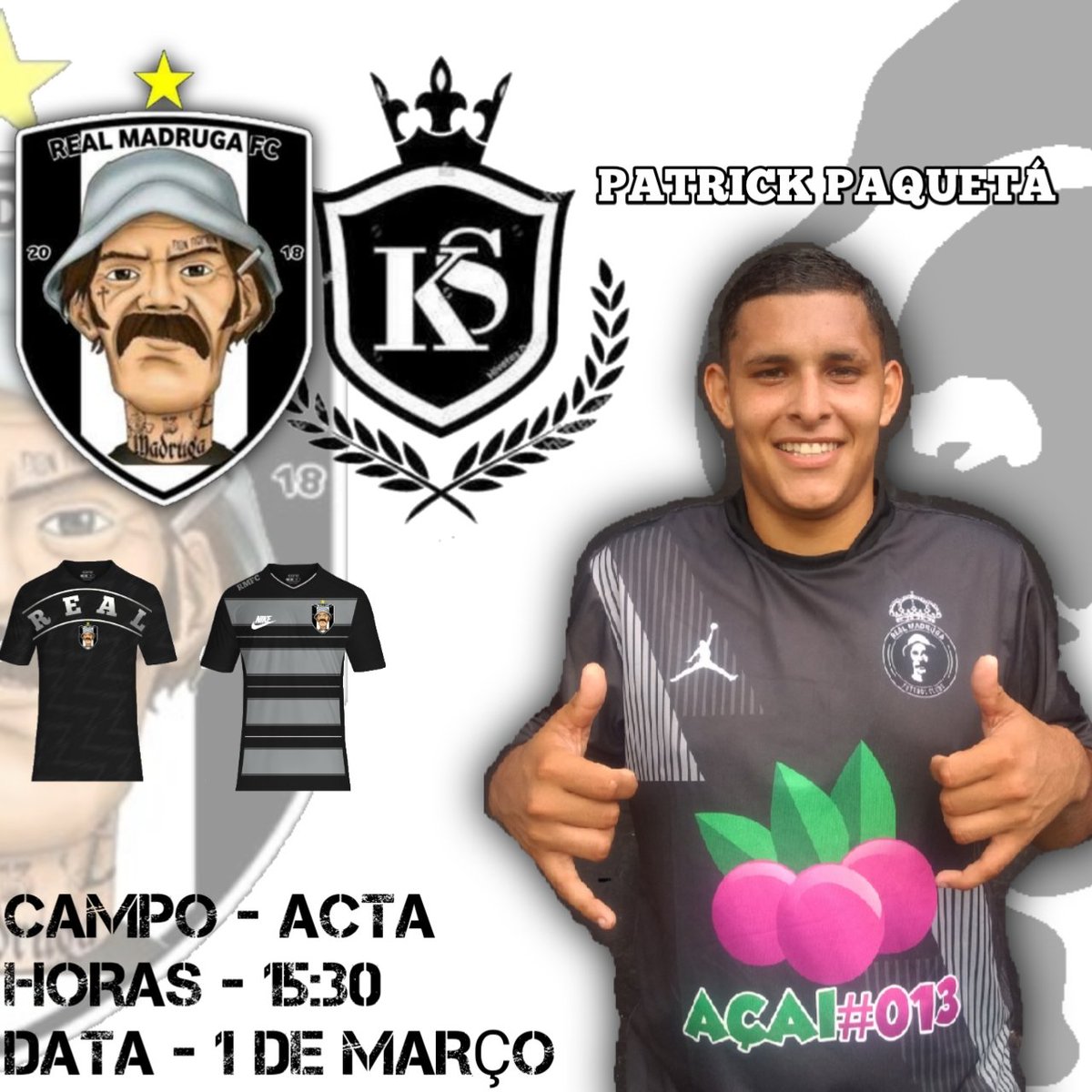 MadrugaF's tweet photo. Nesse domingo estaremos jogando contra a grande equipe ks f.c
Vamos entra em campo com um pensamento só, a vitória! https://t.co/Ll5RI4Q3Dg