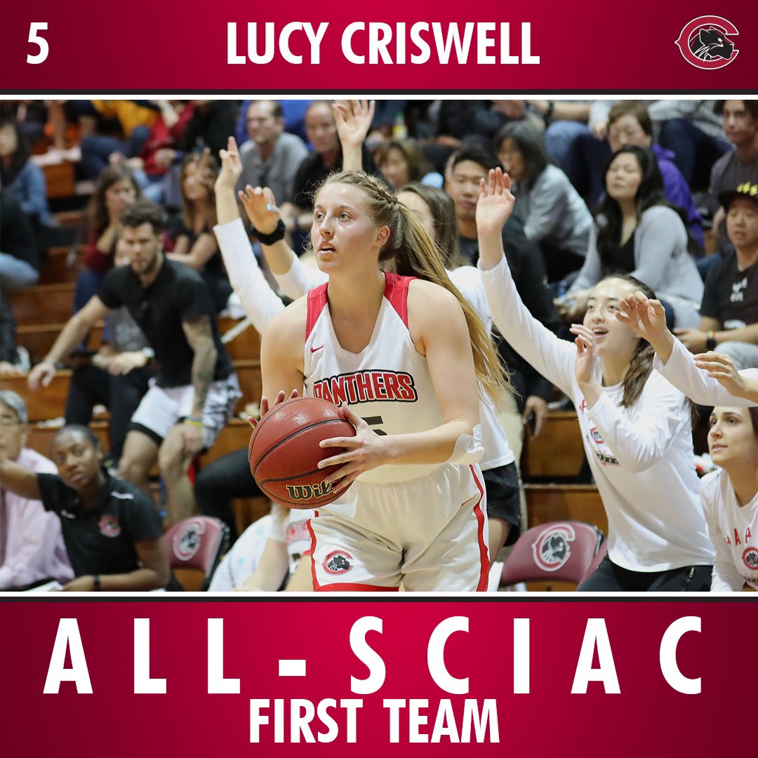 ChapmanSports's tweet photo. All SCIAC 🏅out today! Lucy Criswell➡️Julianna Campas! Congrats! #weCUpanthers👀 #ChapmanU #pawsup https://t.co/HnCUJBYD7l