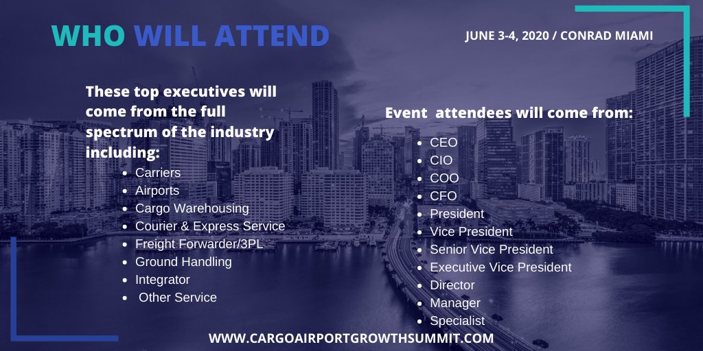Cargo Airport Growth Summit, June 3-4 will give industry participants a direct path to new connections, partnerships and joint ventures with air cargo executives from around the world. Stay up to date with event news! Subscribe:  buff.ly/2tZFTuw #CAGS20