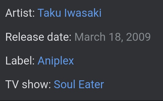 SOUL EATER ORIGINAL SOUNDTRACK — Taku Iwasaki et al.Again, Taku Iwasaki seamlessly blends completely different genres. If Gurren Lagann's is "epic," Soul Eater's is "cool." His experimentation is so interesting. Tons of hip-hop and rock but also classical horror to even glitch.