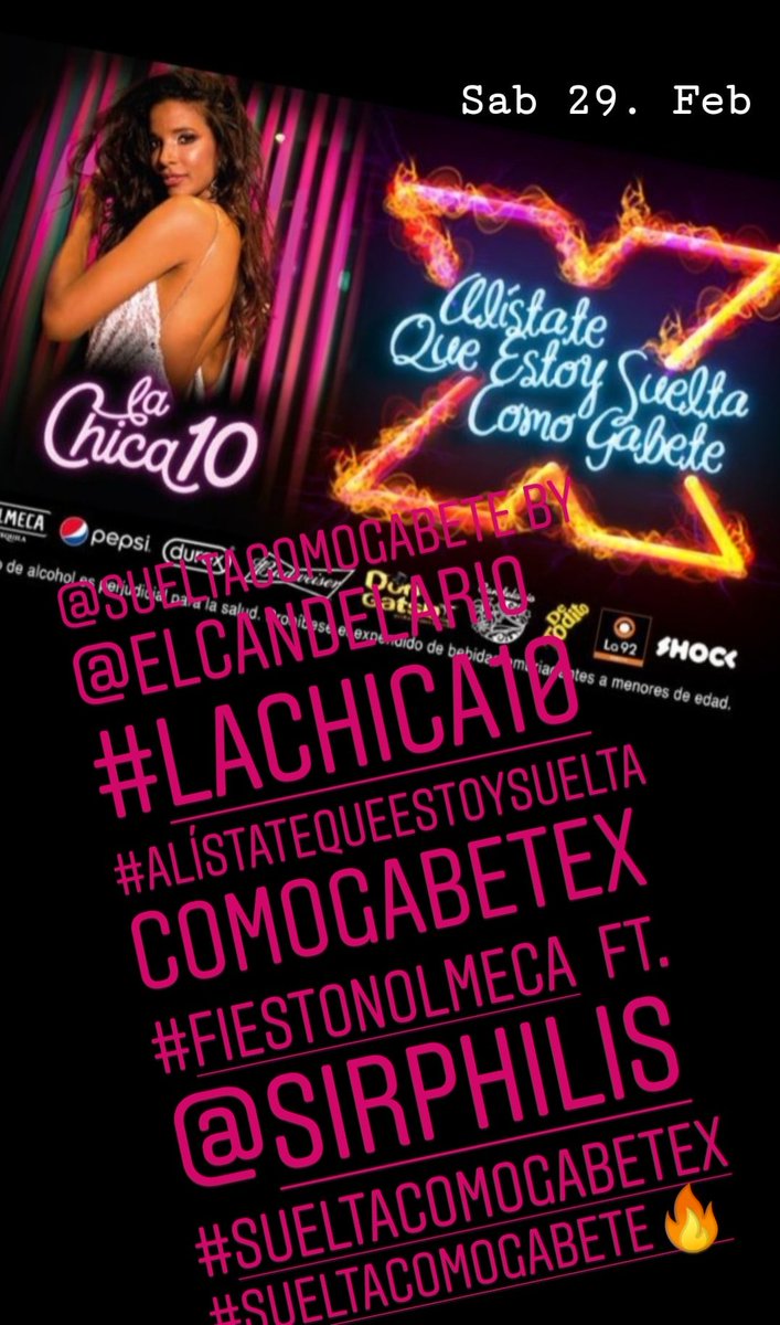 petuniatabata's tweet image. @SueltaComoGabte by @elcandelario #LaChica10 #AlístateQueEstoySueltaComoGabeteX ft. @SirPhilis #FiestONolmeca #Aniversario #AniversarioHot 🥂