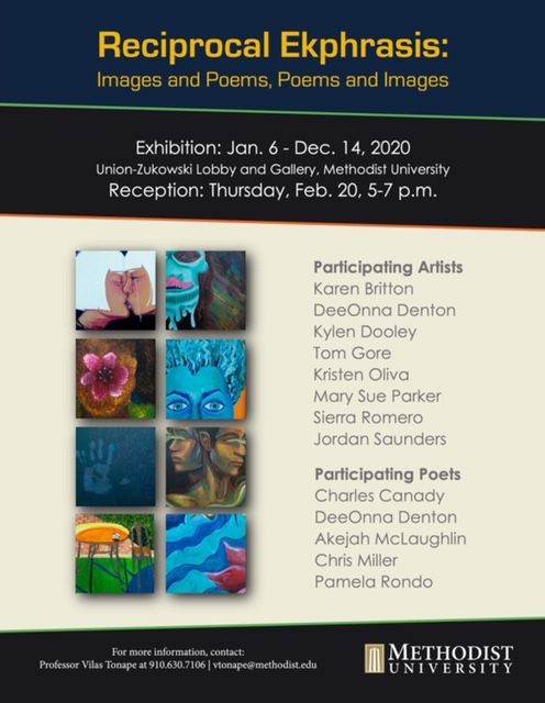 worddogs's tweet photo. Thank you to everyone that came out to the reception on Feb. 20th for Reciprocal Ekphrasis: Images and Poems, Poems and Images. If you did not get a chance to attend there is still time to see the exhibit now thru Dec. 14th.
#robingreene #methodistcollege #art #poems https://t.co/n58wUViHJk