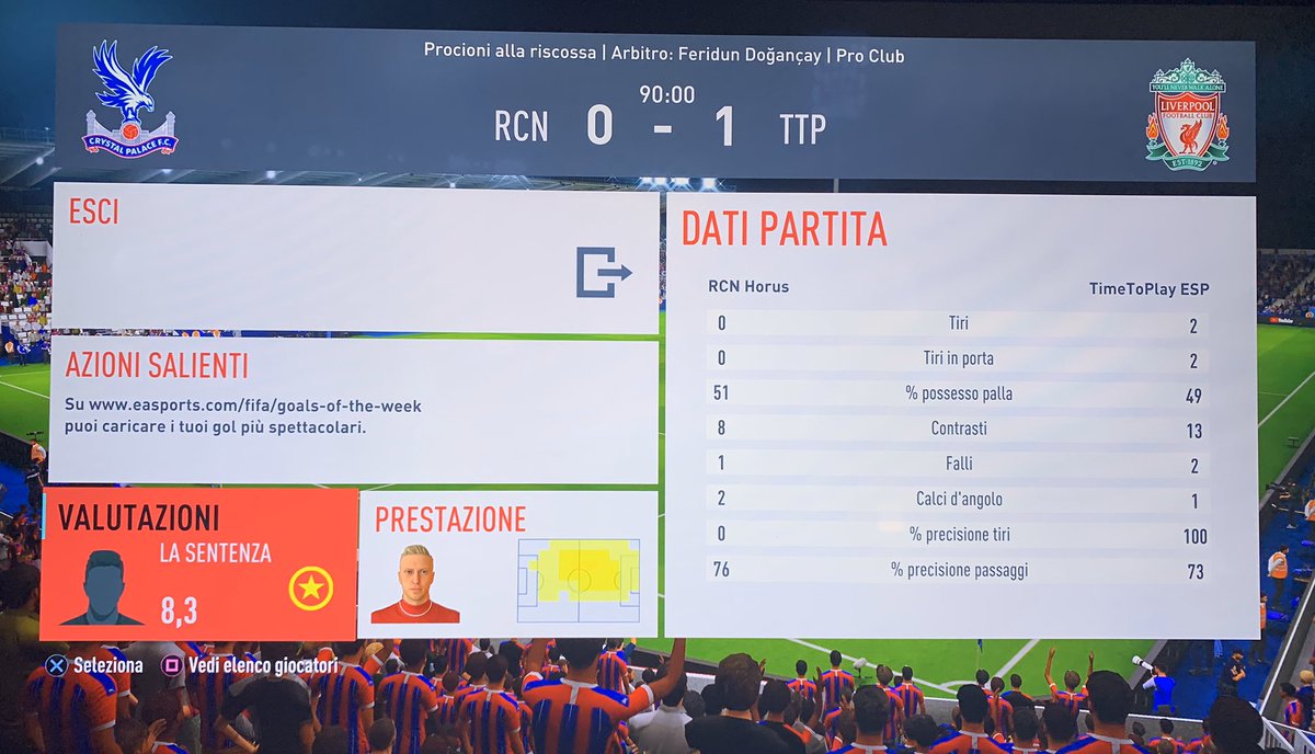 🎙#MatchResult 

🏆Serie B <a href="/VPG_Italy/">VPG Italy</a> 
🗓2^Giornata 
🐻🆚<a href="/HorusRCN/">HORUS</a> 
1-0✅

⚽️🎖@LaSentenza22 
👟<a href="/MirkoR9x/">MirkoR9x</a> 

Grandissima gara da parte della squadra soprattutto un ottima difesa💪🏻
GG agli avversari 🤝