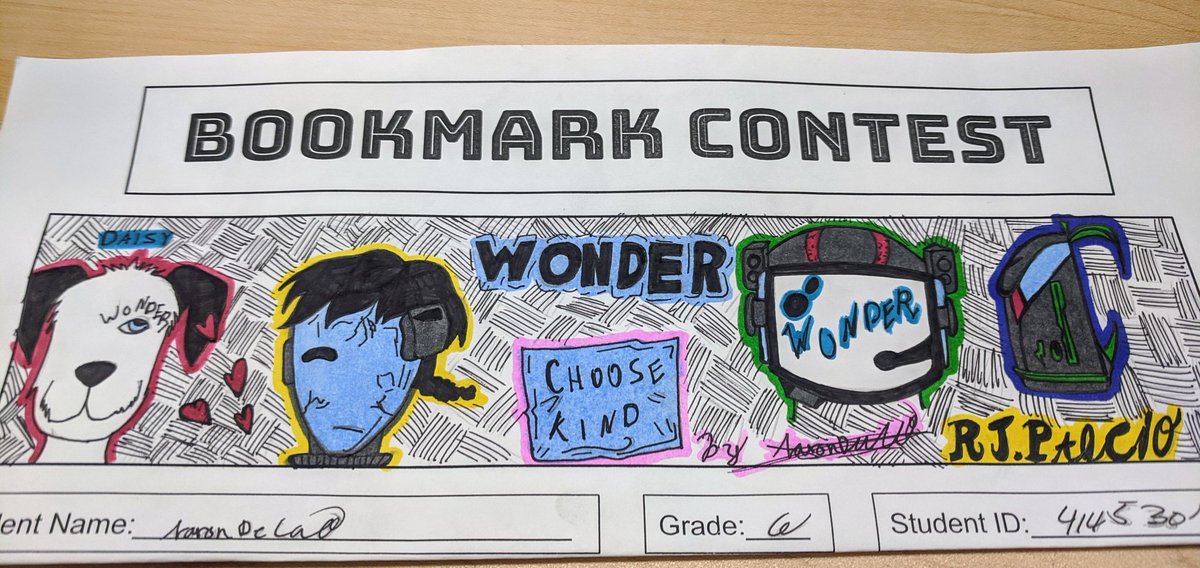 I cannot get over this kid's talent 😍 I'm definitely making a few copies for myself! #wonder #bookmarkcontest