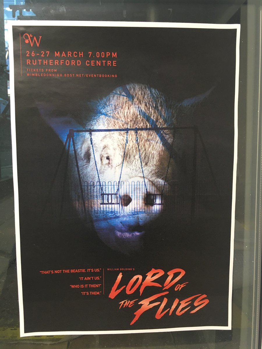 DramaDept_WHS's tweet photo. Posters are up for ‘Lord of the Flies’... who’s excited?!! 
#year9WHS #showtimeWHS #dramaWHS @WimbledonHigh https://t.co/0E2ubaPe8u