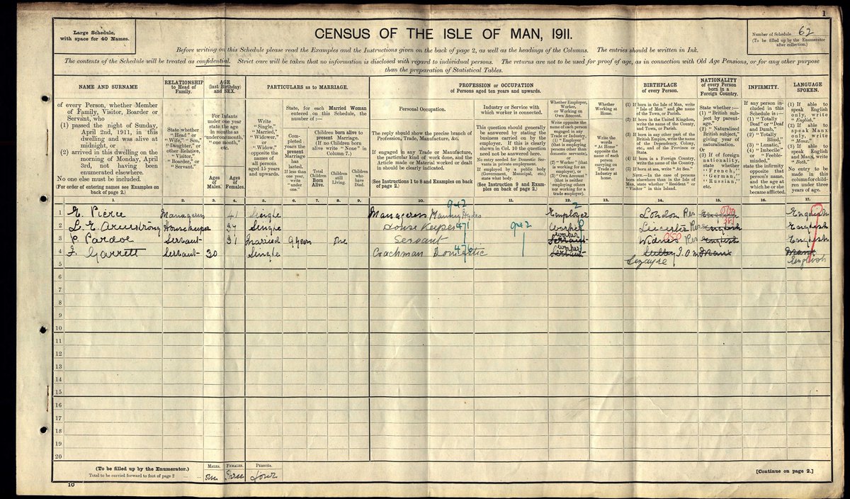 By 1911 the  #Ramsey  #Hydro housekeeper was Louisa Armstrong, a former dressmaker originally from Leicester. It wasn't unusual for hotel staff to be non-local; the manageress was a Londoner, & the coachman was the only livein local  #IsleOfMan  #SeasideHotelOfTheWeek  #coast  #seaside