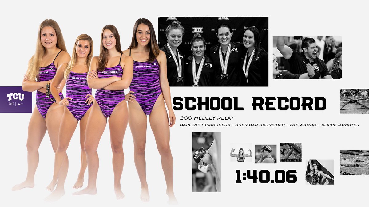 TCUswimdive's tweet image. And they did it with a new SCHOOL RECORD time of 1:40.06‼️

#GoFrogs 🐸 | #TPWF 😈