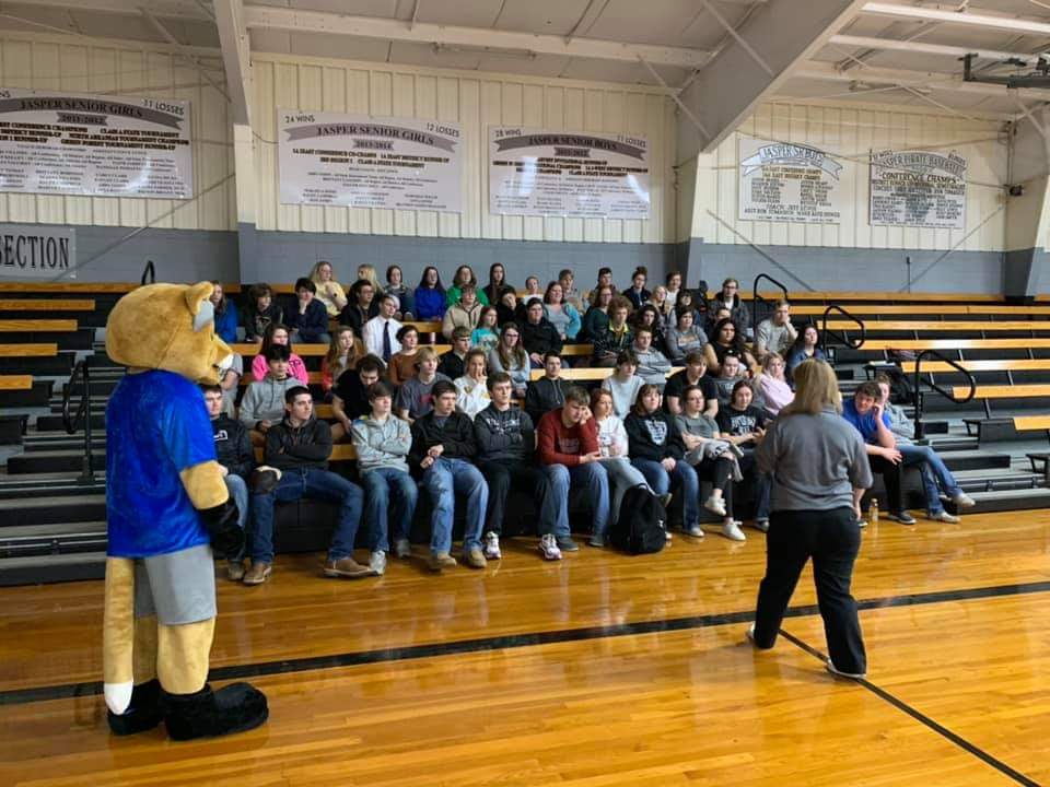 Yesterday, we got to visit Jasper HS and talk about the harm effects of drugs and alcohol as well as the dangers in vaping.