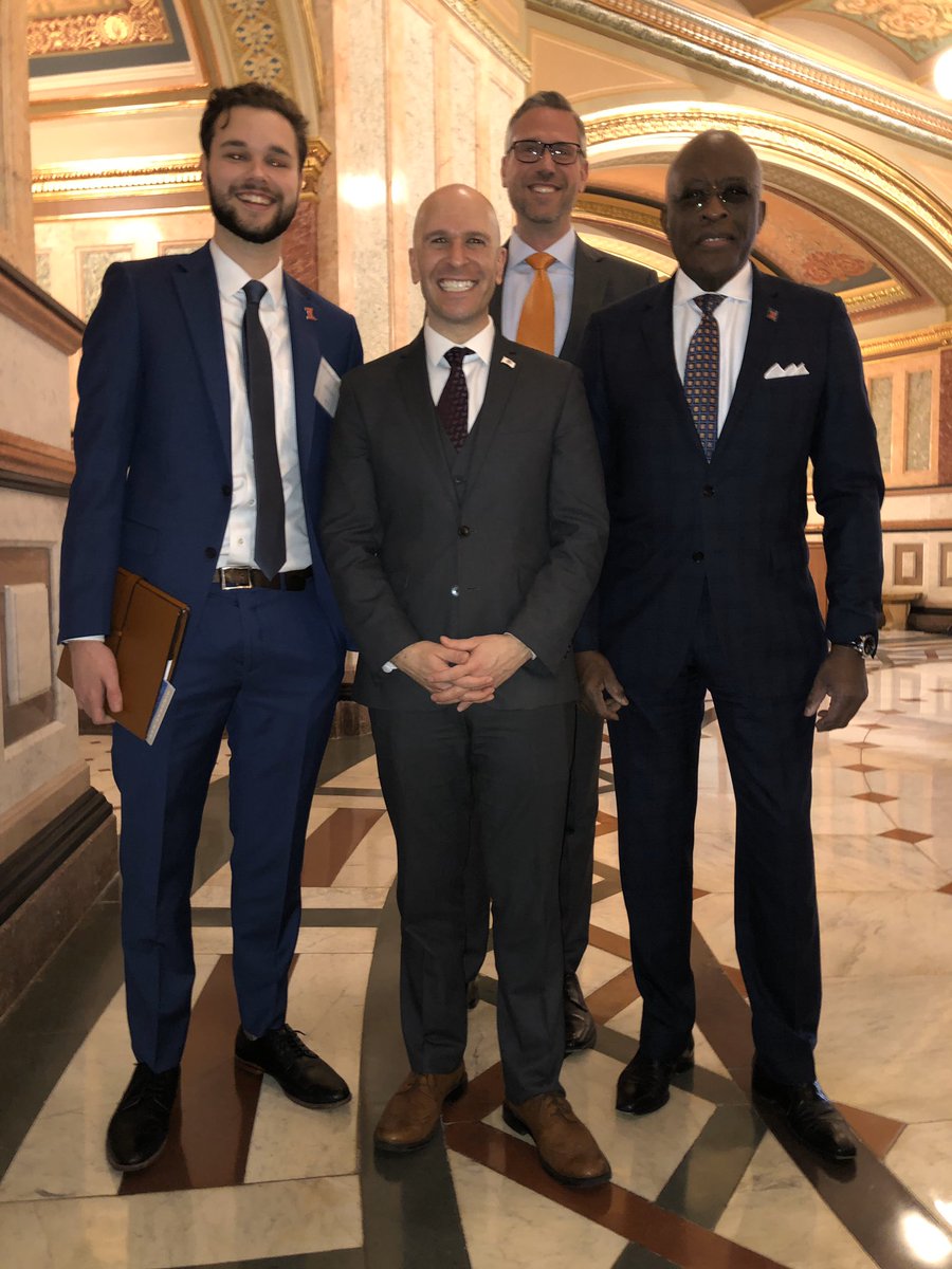 Love supporting <a href="/Illinois_Alma/">University of Illinois</a> including UIUC Chancellor Jones, and <a href="/ILStudentGov/">Illinois Student Government</a> President Connor Josellis during their Capitol visit.

Plus, with the camera angle just right, I don’t look so short.