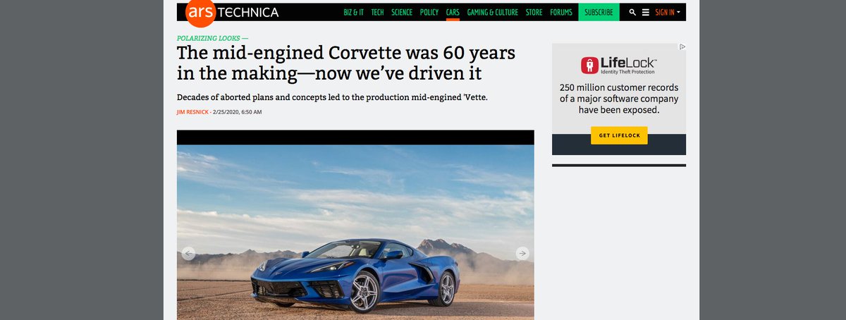 First considered during the Eisenhower administration, the mid-engine Corvette finally launches. My take, via <a href="/arstechnica/">Ars Technica</a> 
arstechnica.com/cars/2020/02/t…