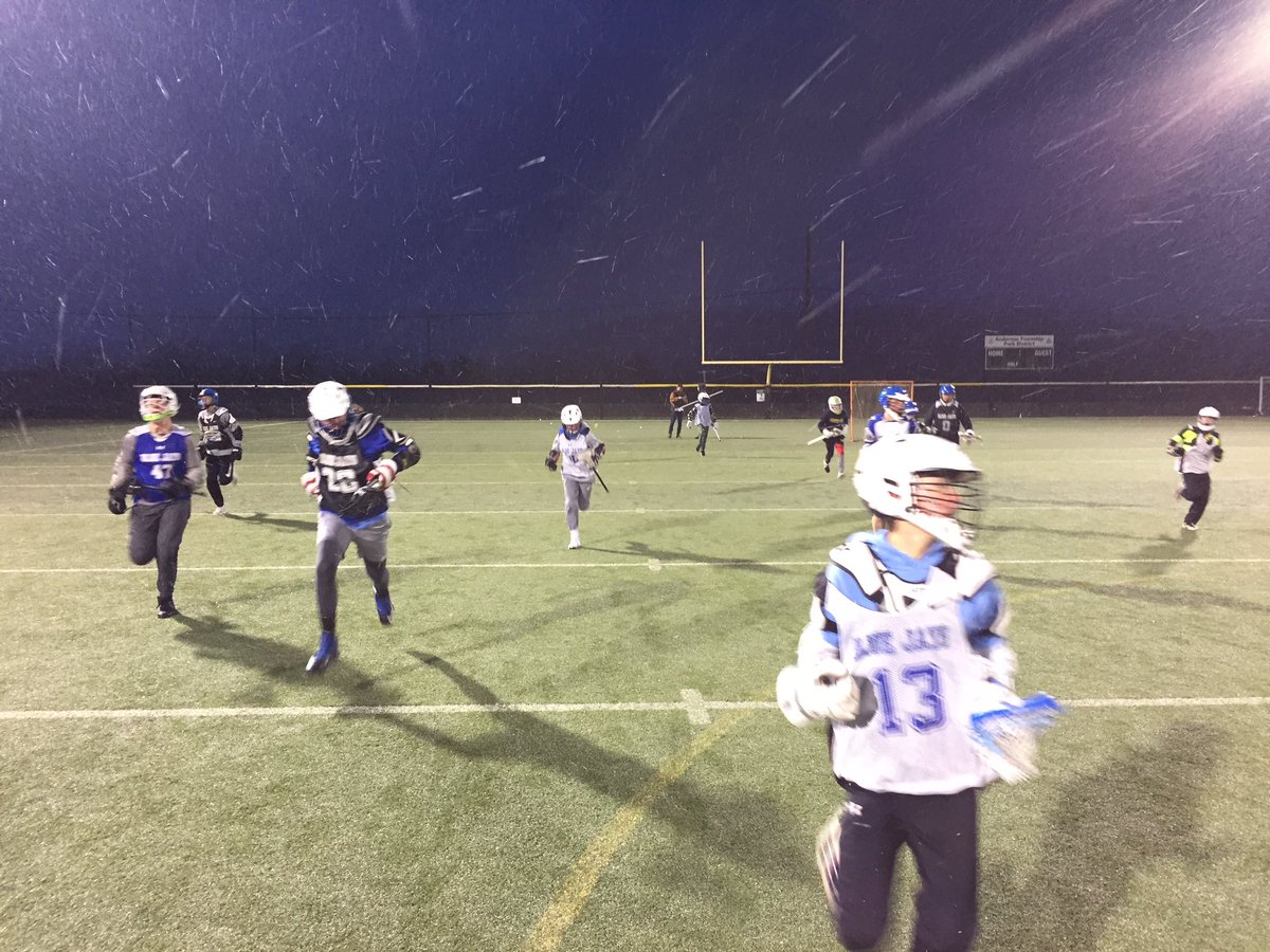 You know it’s lacrosse season when we’re running gassers under snowy skies!
#Let’sGo