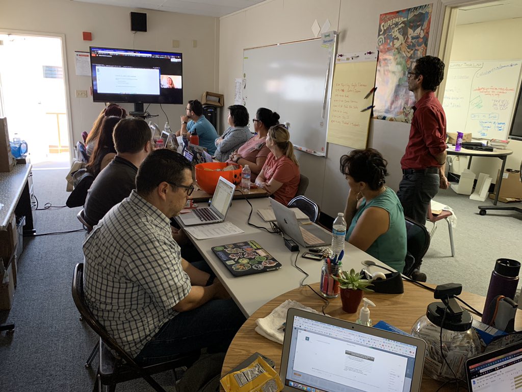 EdTechSpec's tweet image. The #AlisaFuerte #EdTech Liaisons are a dynamic team that are always growing as #learners &amp;amp; #leaders! Today our meeting became an fantastic professional learning experience w/ the team @Seesaw. We’re going to bring more families into our #AlisalStrong schools with this platform.