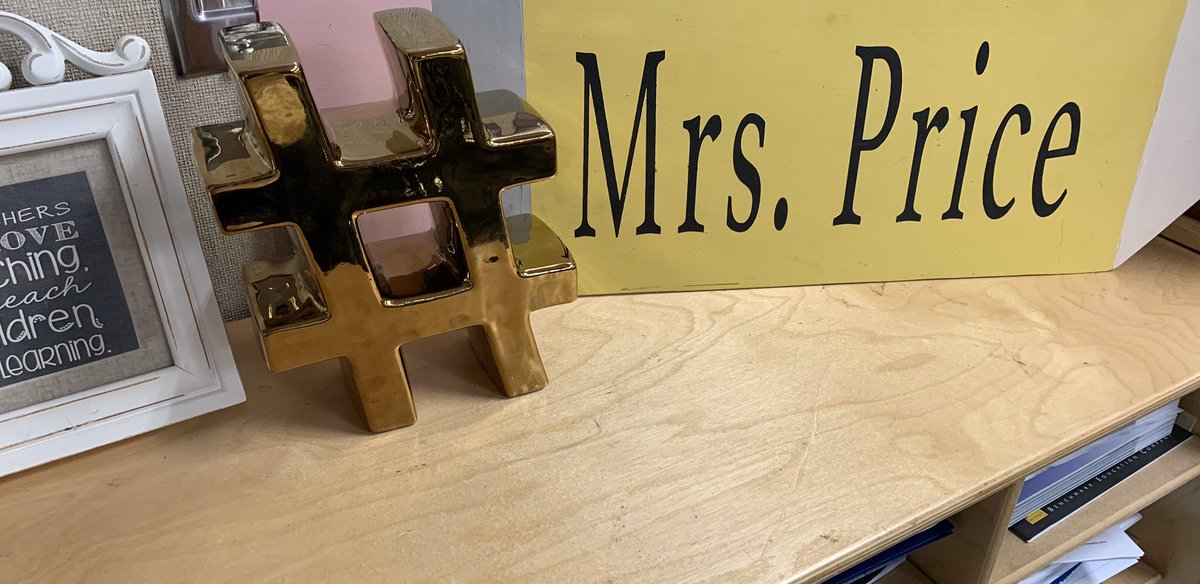 ToniPrice2's tweet photo. I was gifted the golden hashtag! It gets to hangout in my classroom the month of March for sharing my students’ work and collaboration on Twitter! https://t.co/Z9b3jXEPDa