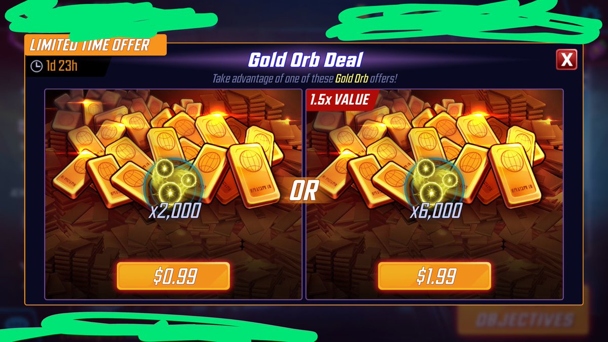RedskullGuy1's tweet photo. So @MarvelStrikeF thinks they can release an offer this good that works for some and for others crashes the game when they attempt to buy it? No! The RedSkull is officially team #FixMSF !!! This is unacceptable. Hydra does not approve https://t.co/D8ztXxXnrA