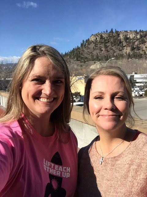 #PinkShirtDay2020 Stephanie and Ginger in Kelowna with <a href="/TOTABCNews/">Thompson Okanagan Tourism Association (TOTA)</a>
