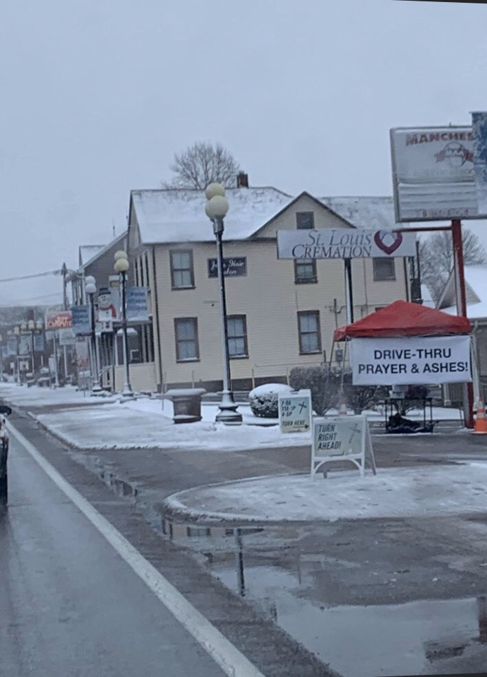 KellenOKeefe's tweet photo. I feel like there’s a better location for a drive-thru Ash Wednesday stand... https://t.co/jN1UM1He2N