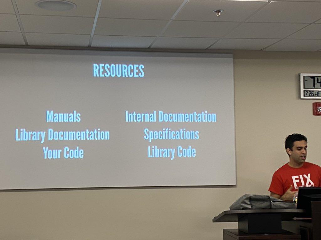 Code for Broward (@codeforbroward) on Twitter photo .<a href="/cpayan_/">Carlos Payan</a> dropping truth bombs during his debugging talk! “Power in consistency.” “We, as imperfect humans, will produce imperfect code.” “‘Read everything’ — William Faulkner.” .<a href="/cpayan_/">Carlos Payan</a> dropping truth bombs during his debugging talk! “Power in consistency.” “We, as imperfect humans, will produce imperfect code.” “‘Read everything’ — William Faulkner.”