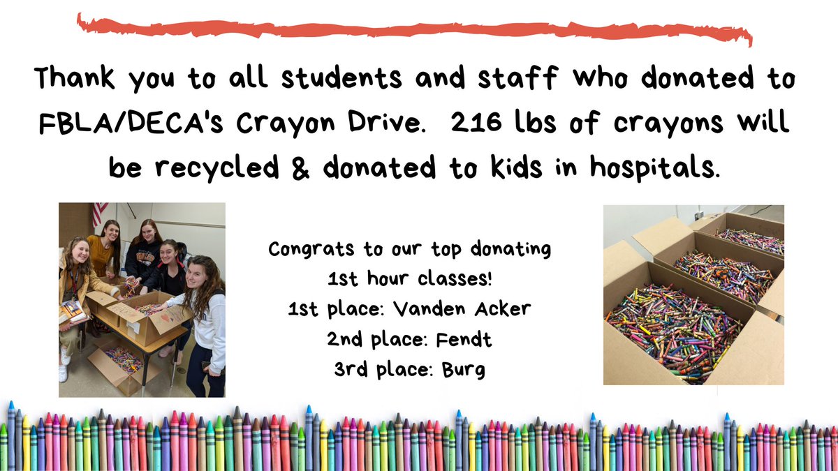 We are so thrilled with the results of our Crayon Drive! 🖍 #WeAreHartford