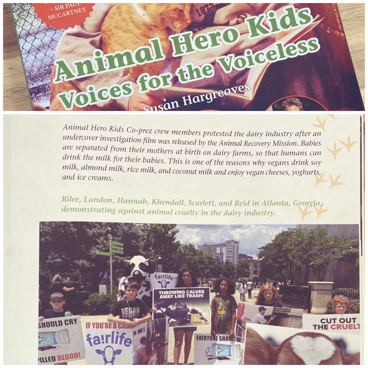 ARMInvestigatio's tweet photo. It's an honor for ARM's investigations into Fairlife and Fairoaks Farms to be in Animal Hero Kids! #animalherokids #compassion #bekind #kids #animalprotection #animlarights #voiceforthevoiceless #plantbased
Learn more about these amazing youngsters 👉
https://t.co/MPlnc1nrUv https://t.co/ukkJy9EzMK