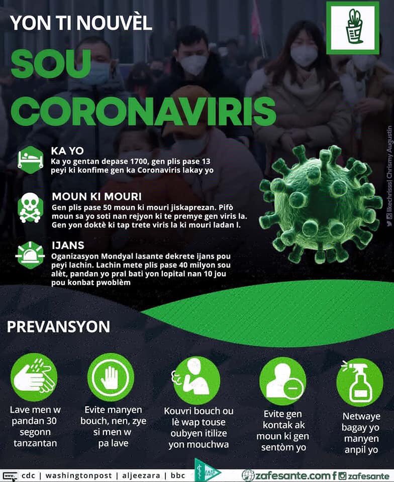 GibszZZz's tweet photo. Kèk enfòmasyon on seri jèn nan medsin mete ansanm nan kèk flyer sou dosye #CoronaVirus

Pataje!!! 

#CoroVirusHaiti https://t.co/4HYW1eBLYg