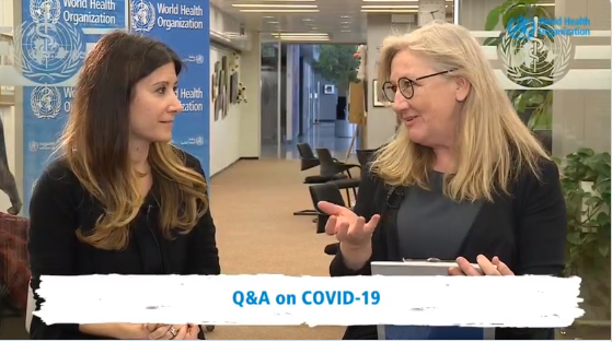 GHS's tweet photo. Q: How does #coronavirus spread?

A: Through close contact (within 1-2 meters) and respiratory droplets 💦. If an infected person coughs or sneezes, the droplets can enter your body via the mouth, eyes, or nose and make you sick. 

-@mvankerkhove at @WHO #COVID19 Q&amp;A today. https://t.co/v62JReue6j