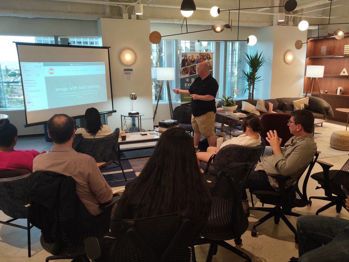 BixelExchange's tweet photo. A real treat to have a workshop on “Building the Store of Your Dreams” by @shopify team! We learned the ins and outs of what makes or breaks an online store. Thanks to Chris for his wisdom!!
#StartupLAunch #techLA #techSBDC #SBA #SBDC #entrepreneur #startuplife #ACTFORIMPACT https://t.co/0RG9oQghvv