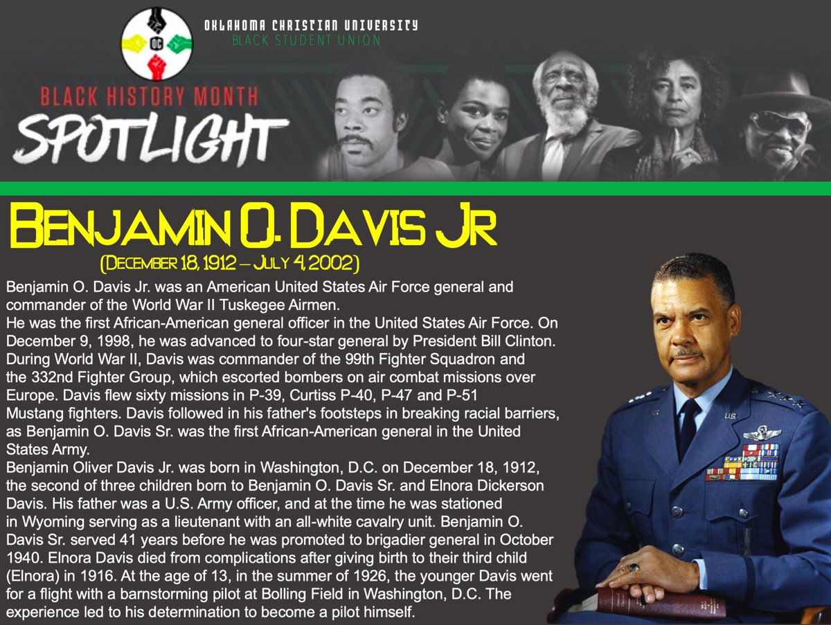 Take flight! And learn more about today’s #blackhistorymonthspotlight figure, Benjamin O Davis Jr.