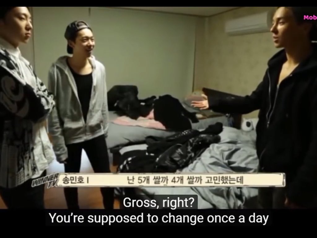 pre debut seungyoon saying that he changes his underwear every two days