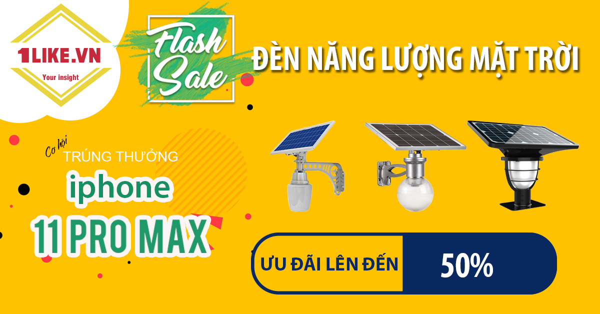 Ledsolar1's tweet image. 🎉️🎉 Flash Sale 2020 💓 Mua combo đèn năng lượng mặt trời 💕 Trúng IPhone 11 Pro Max ️🎉️🎉
🌐 Website: 1like.vn 
🌐 Website: mysolar.vn  - ledsolar.vn
#1like #mysolar #ledsolar #lapdatdiennangluongmattroi