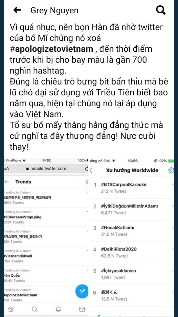 Hiện tại hashtag #ApologizeToVietNam đã bị xoá rồi.
Ae chuyển qua quốc gia khác thôi.
Fl giúp mình để cạp nhật hashtag mới nhanh nhất nào!
