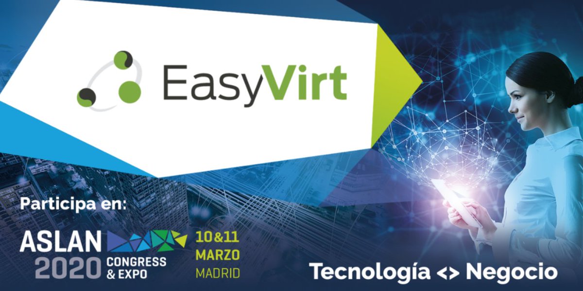 EasyVirt's tweet image. El próximo 10 y 11 de marzo estaremos en el Congreso #ASLAN2020 en el stand B11. Estaremos hablando sobre como #DCScope ha permitido la correcta #gestión de la #virtualización #VMware en diferentes centros de datos.