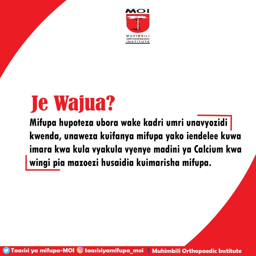 Mifupa hupoteza ubora wake kadri umri unavyozidi kwenda, unaweza kuifanya mifupa yako iendelee kuwa imara kwa kula vyakula vyenye madini ya Calcium kwa wingi. Pia Mazoezi husaidia kuimarisha mifupa #elimikaleo @NormanJonasMD @ElimikaWikiendi @JamiiHealth