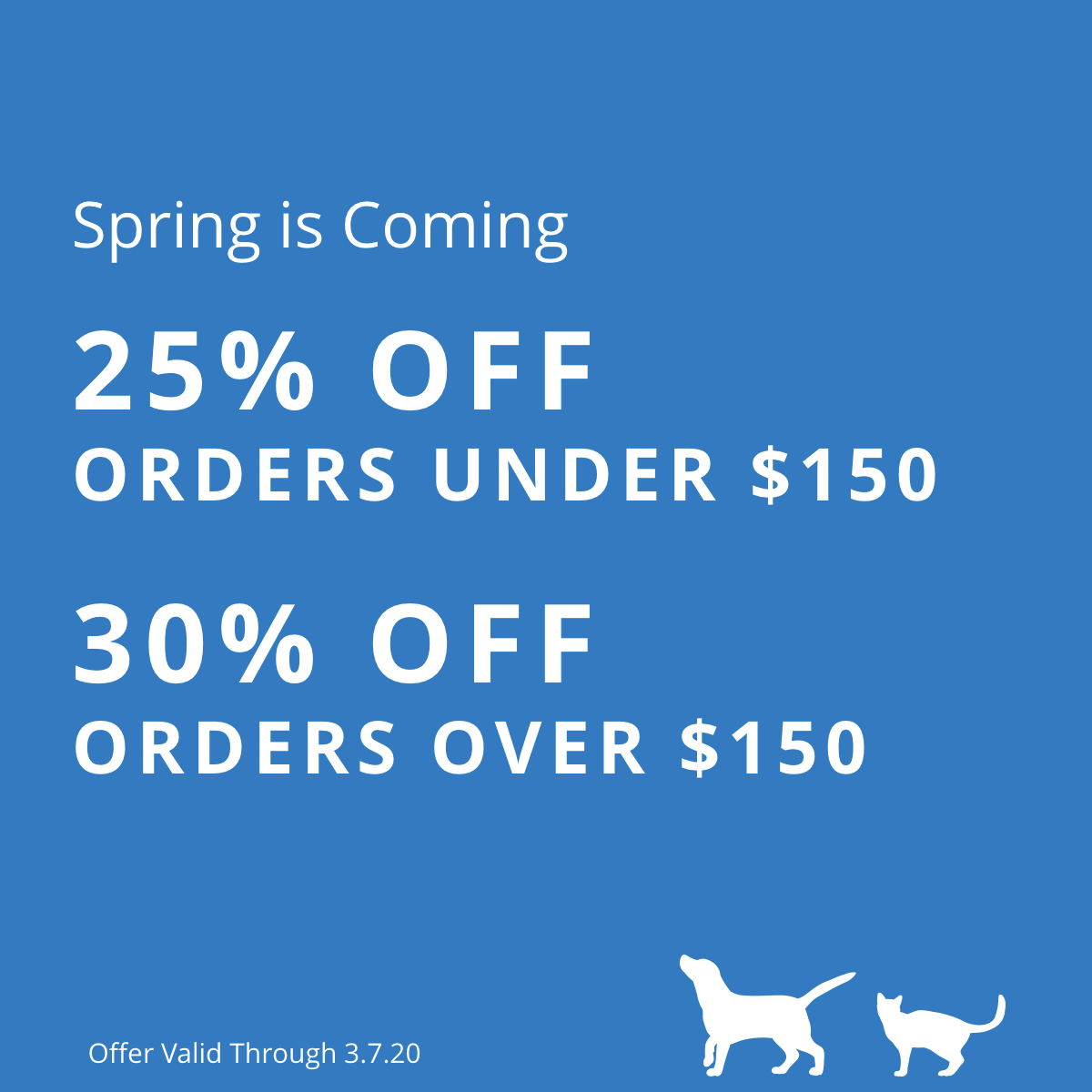 Get ready to beat spring allergies with our Spring is Coming sale! Save 25% on orders under $150, and 30% off on orders over $150.

canna-pet.com