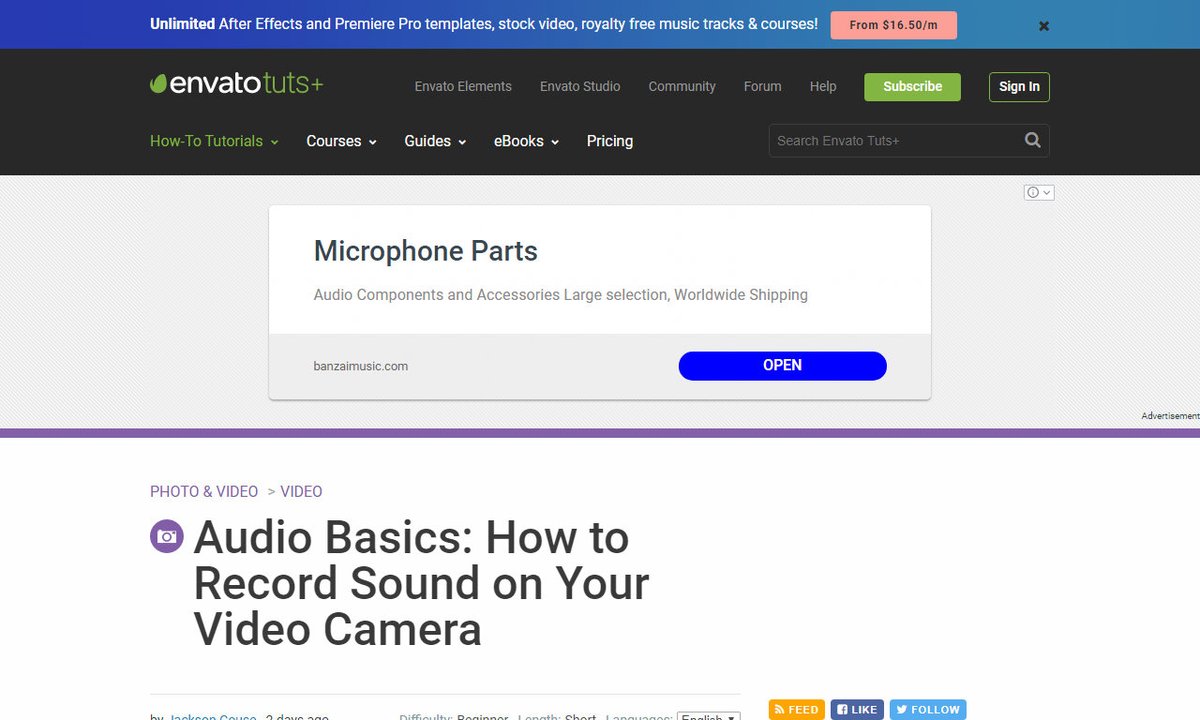 videocide's tweet image. Audio Basics: How to Record Sound on Your Video Camera
#audiobasics #microphones #course #lesson #mics #videomarketing
via photography.tutsplus.com
☛ amp.gs/Jva6