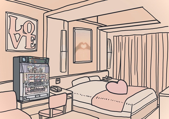 Dmmぱちタウン公式 Twitterren ぱちすとや に新イラストが追加 今回は ラブホテルの一室に置いているパチスロ台 です 脈略もなく置かれている台の親和性の無さ だが それがいい 2号 他にもイラストたくさんご用意しておりますのでぜひぱちすとや