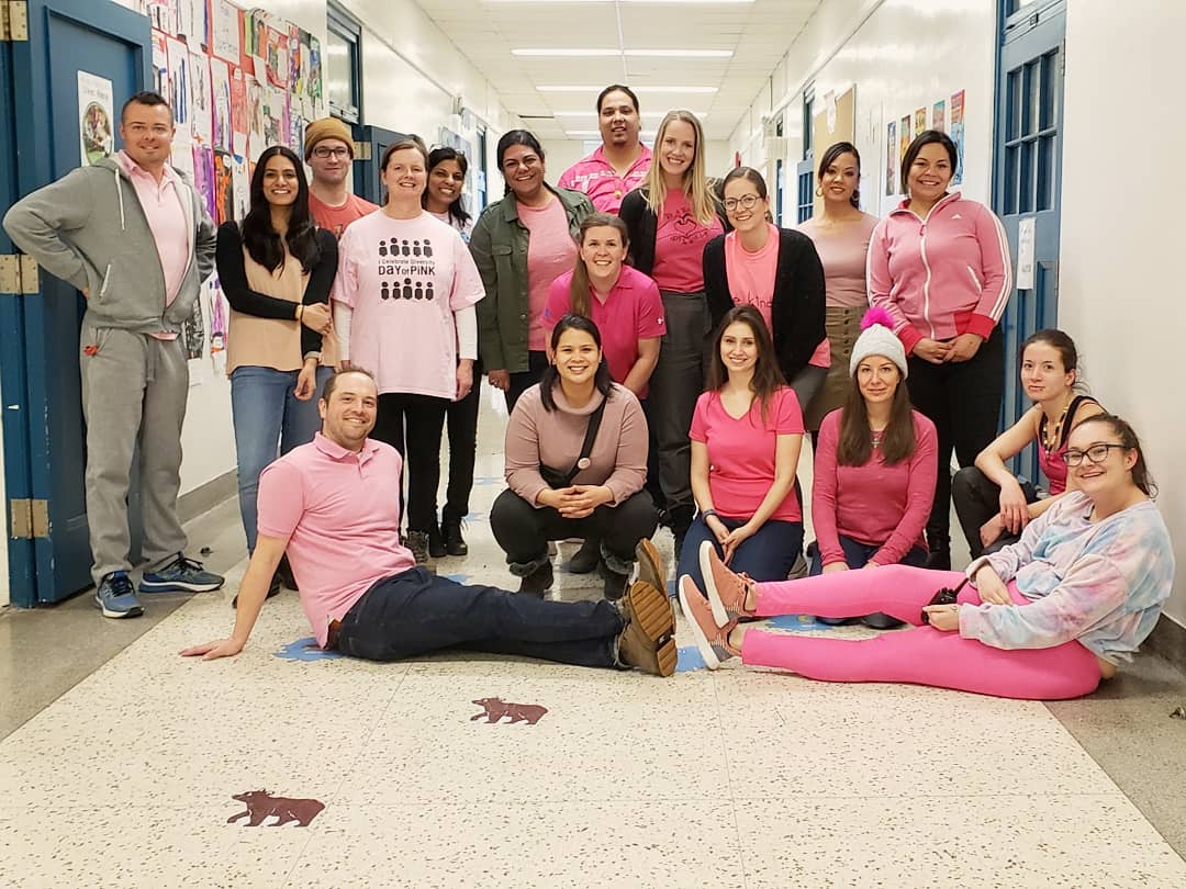 @KWSS_TDSB was very pink today as we stood in #Solidarity against bullying & celebrated #kindness for #PinkShirtDay2020! @TanyaSenk #PinkShirt #antibullying #antibullyingday @tdsb @JSpyropoulos #StandUpToBullying