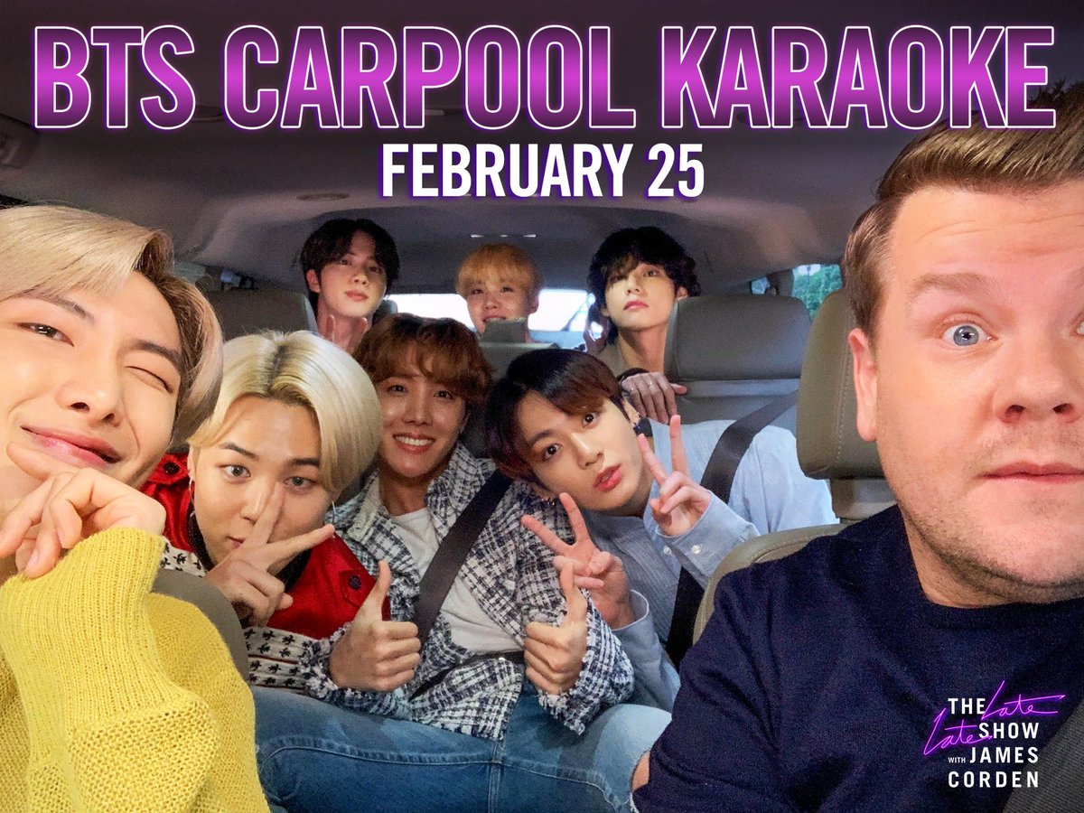 day 55: my babies !! the carpool karaoke was so cute and fun, i cant believe we finally got it, it still feels like a dream, im soo happy :)) seeing you all being happy and laughing so much and just having an amazing time warms my heart, it was soo worth the wait  @BTS_twt 