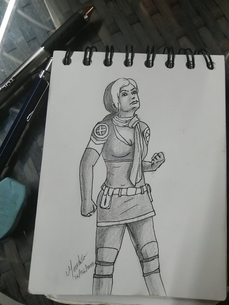 Reddove18's tweet photo. Here's a little Rogue doodle I did while hanging out with my friend @SSminos 
#reddove18 #Rogue #xmen https://t.co/4EL3C6B9r7