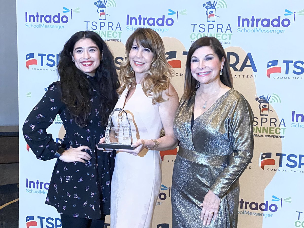 Proud to see <a href="/maritzaRRISD/">Maritza Gallaga</a> win for best bond campaign. I know it was team effort but the 2017 bond was brutal. Glad to see RRISD on top! Congrats to <a href="/jennycaputo/">jennycaputo</a> and the team! #tspra20