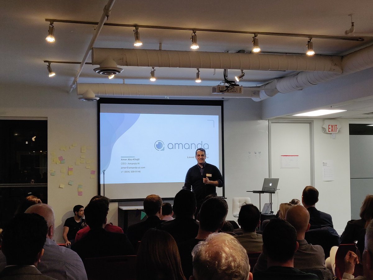 DashSoulja's tweet photo. Exciting pitch by my friend @amerabukhajil CEO of @amanda__AI at the inaugural #pitchnight by MokenGroup! If you are a #conference #event organizer &amp; want to provide frictionless check-in for attendees, or inject #funding, reach out to them! 🚀 #facialrecognition #MachineLearning https://t.co/RXMrpU3gNh