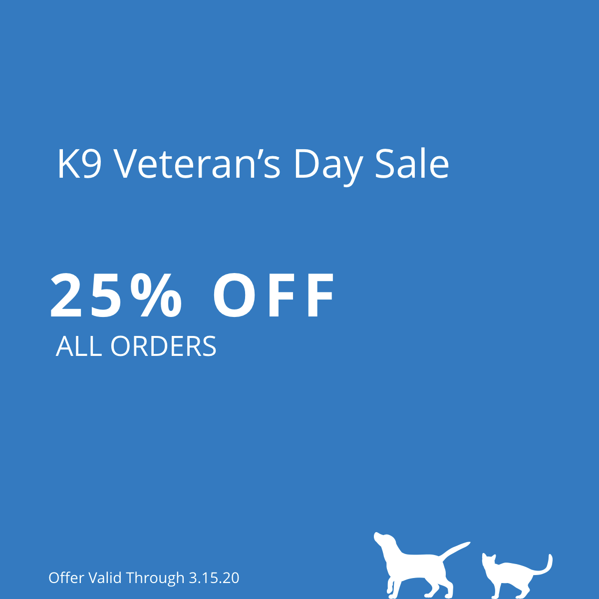 The harder a dog works, the bigger reward they deserve.

To celebrate K9 Veterans Day we're offering 25% off all orders.

canna-pet.com