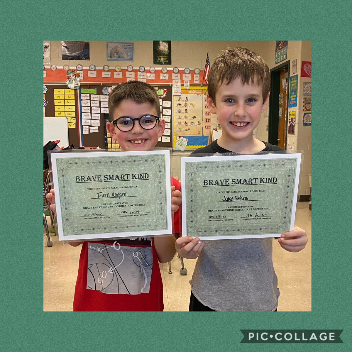 jschudde's tweet photo. 2 very kind and helpful members of our class recognized at today’s Town Hall Assembly.  Great job!! @CopperHillES https://t.co/sqLlHAfygc