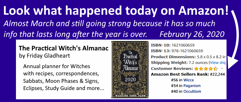 practical_witch's tweet photo. The Practical Witch's Almanac hit 34 in Paganism and 56 in Wicca on Amazon 100 top seller's list category today! https://t.co/v3ntUeDxAx
#practicalwitch #Sabbats @practical_witch https://t.co/eCiJVZL7ps