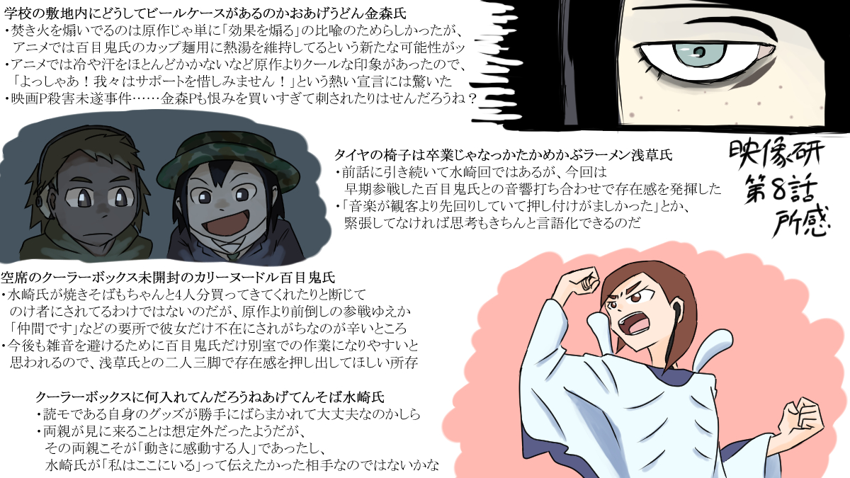 あそもり A Twitteren 映像研 第8話感想絵 正確に言うと 感想考察レポートイラスト と何が何やら デッドスペースを減らす取り組みとして 実験的に各項目欄にも考察文を加えてみた あそもり A Twitteren 映像研 第8話感想絵 正確に言うと 感想考察レポートイラスト と何が何やら デッドスペースを減らす取り組みとして 実験的に各項目欄にも考察文を加えてみた
