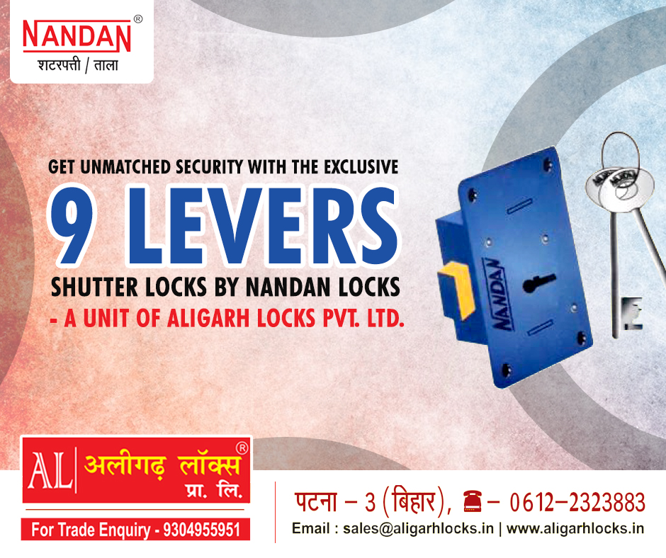 aligarh_locks's tweet photo. Introducing the Ultra-safe 9 Levers #ShutterLocks by #NandanLocks, Providing you the very highest standards in security and safety with top class 9-lever locking system.
#AligarhLocks #Patna #Aligarh #Locks #ShutterPatti
#JalidarShutter https://t.co/72As9vurA9