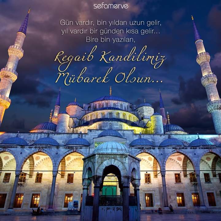 Kandiller; ışıklarıyla sadece karanlık geceleri değil, aynı zamanda ruhen daralan gönüllerimizi de aydınlatan gecelerdir. Tüm müslüman aleminin #RegaipKandili mübarek olsun 🌹 
#HayırlıKandiller 🌷